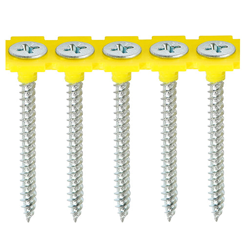 Collated 3.5 x 42mm Drywall Screws - PH - Bugle - Fine Thread - Zinc 1000
