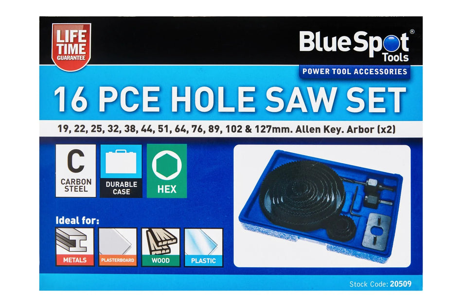 16 PCE Hole Saw Set (19 - 127mm)