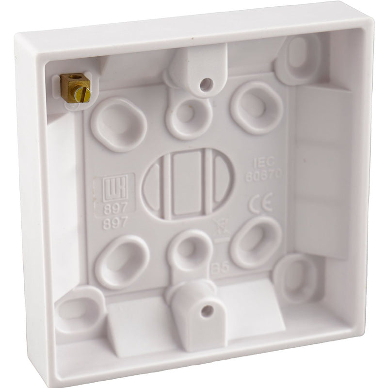 Single Surface Pattress 1 Gang 16mm White