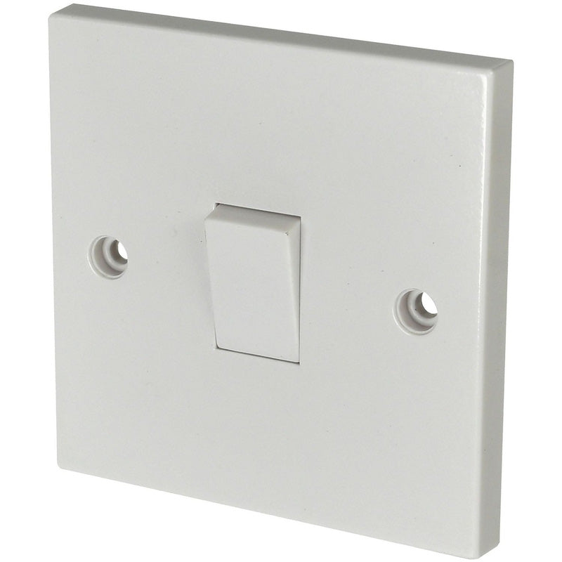 Single Light Switch 1 Gang 2 Way White