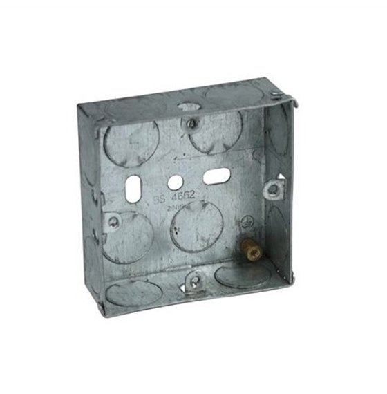 Flush Metal Back Box 1 Gang 25mm