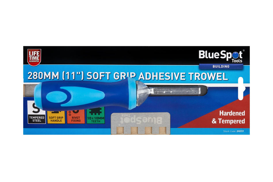 280mm (11") Soft Grip Adhesive Trowel (10x10mm Teeth)