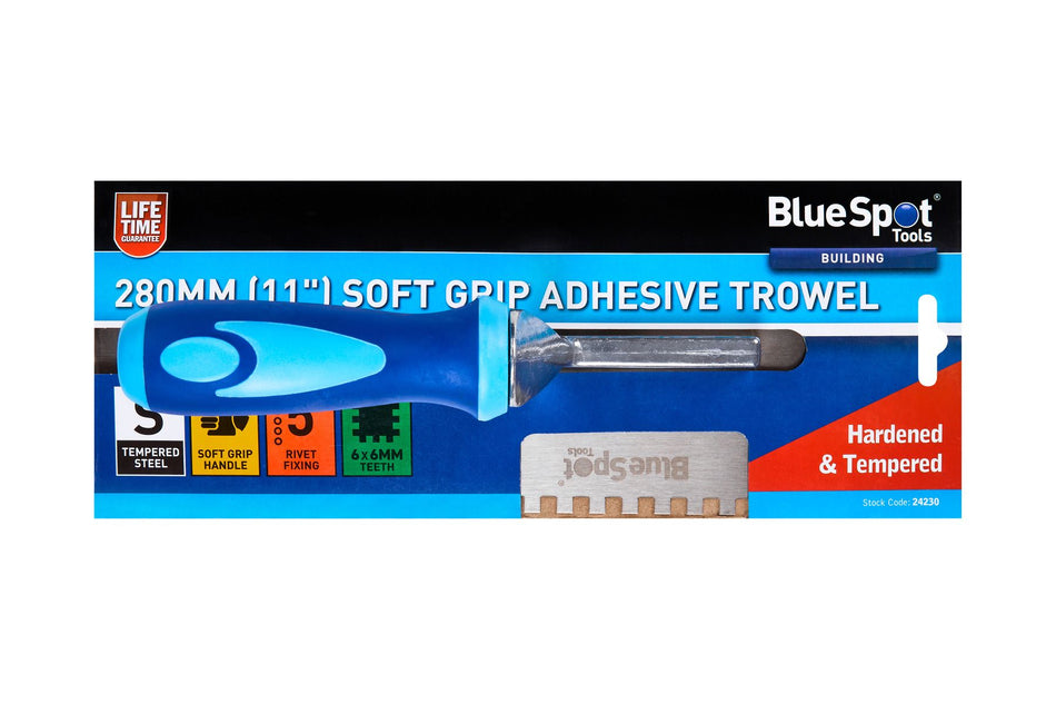 280mm (11") Soft Grip Adhesive Trowel (6x6mm Teeth)