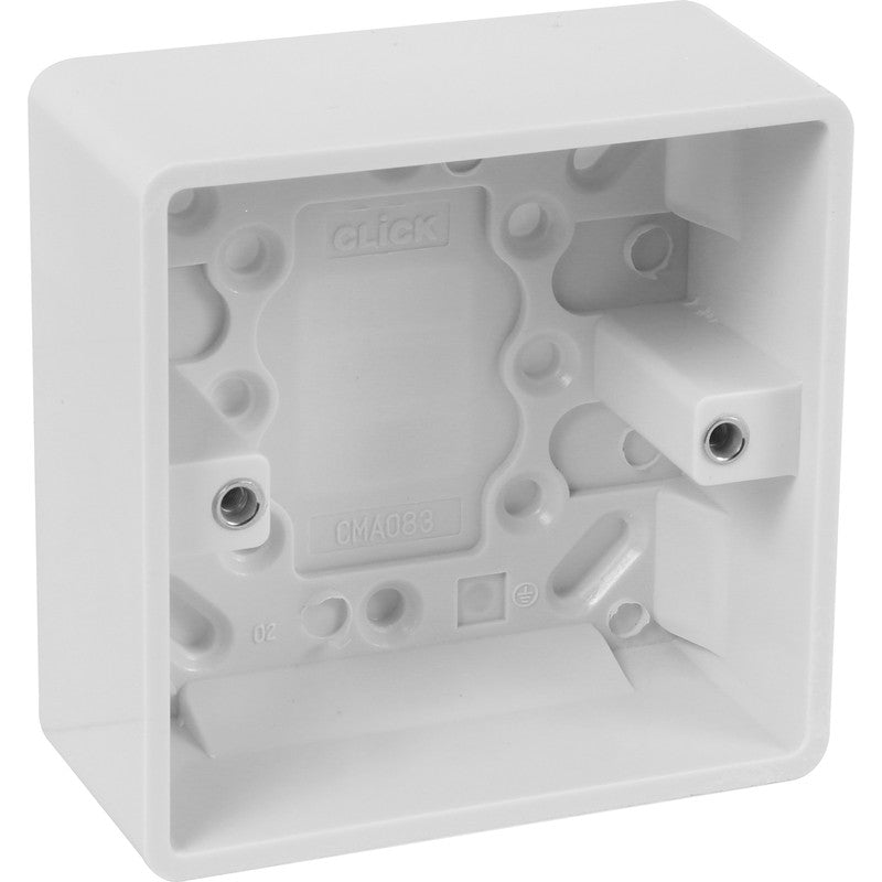 Single Surface Pattress 1 Gang 35mm White