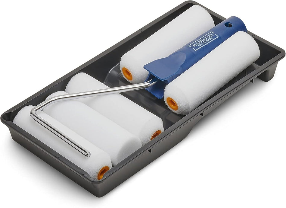 Hamilton Trade 7 Piece Foam Gloss Roller Set 4 inch 100mm