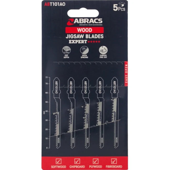 5 Jigsaw Blades Abracs ABT101AO