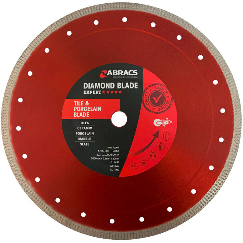 300mm Expert Tile & Porcelain Diamond Blade Abracs ABDCR30020X