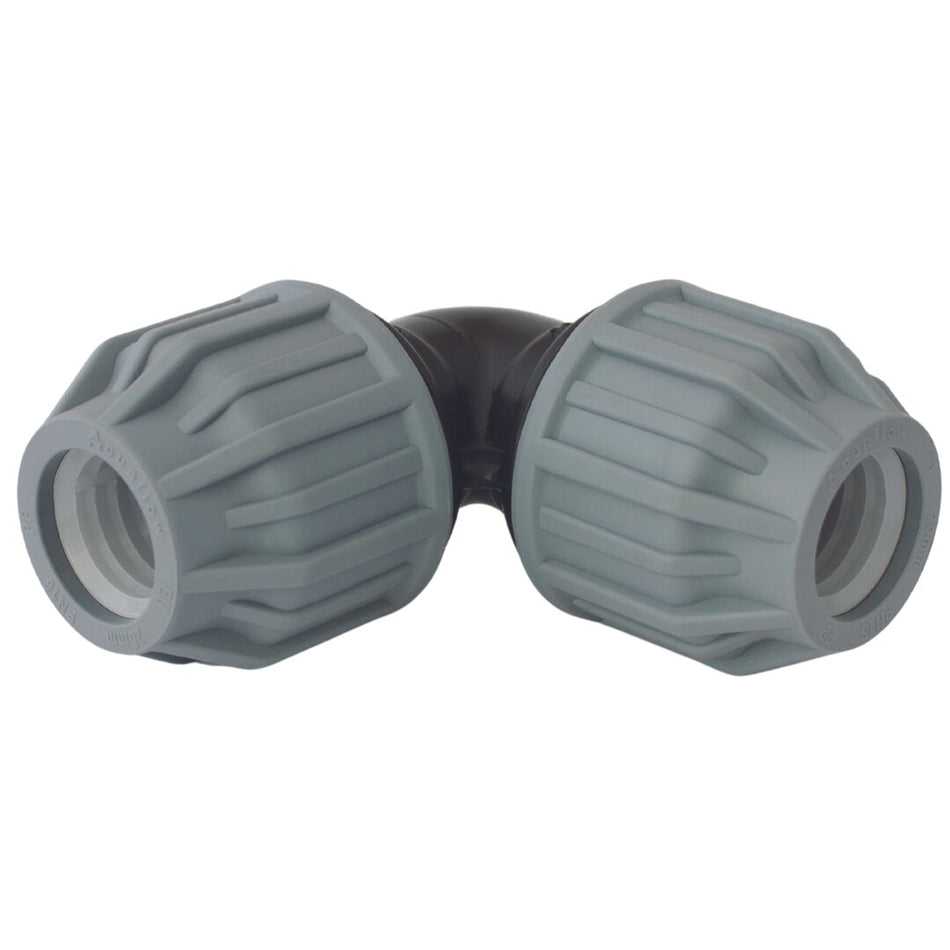MDPE Blue Pipe 90° Compression Elbow 25mm