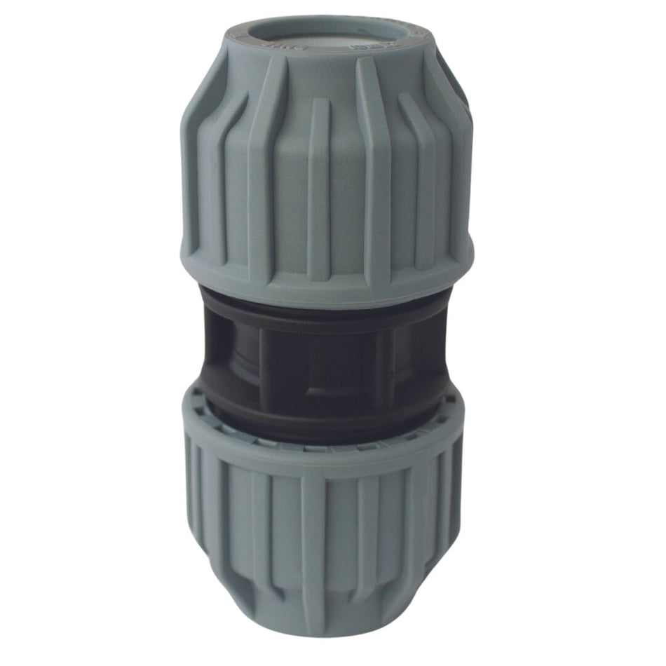 MDPE Blue Pipe 25mmx25mm Compression Coupling