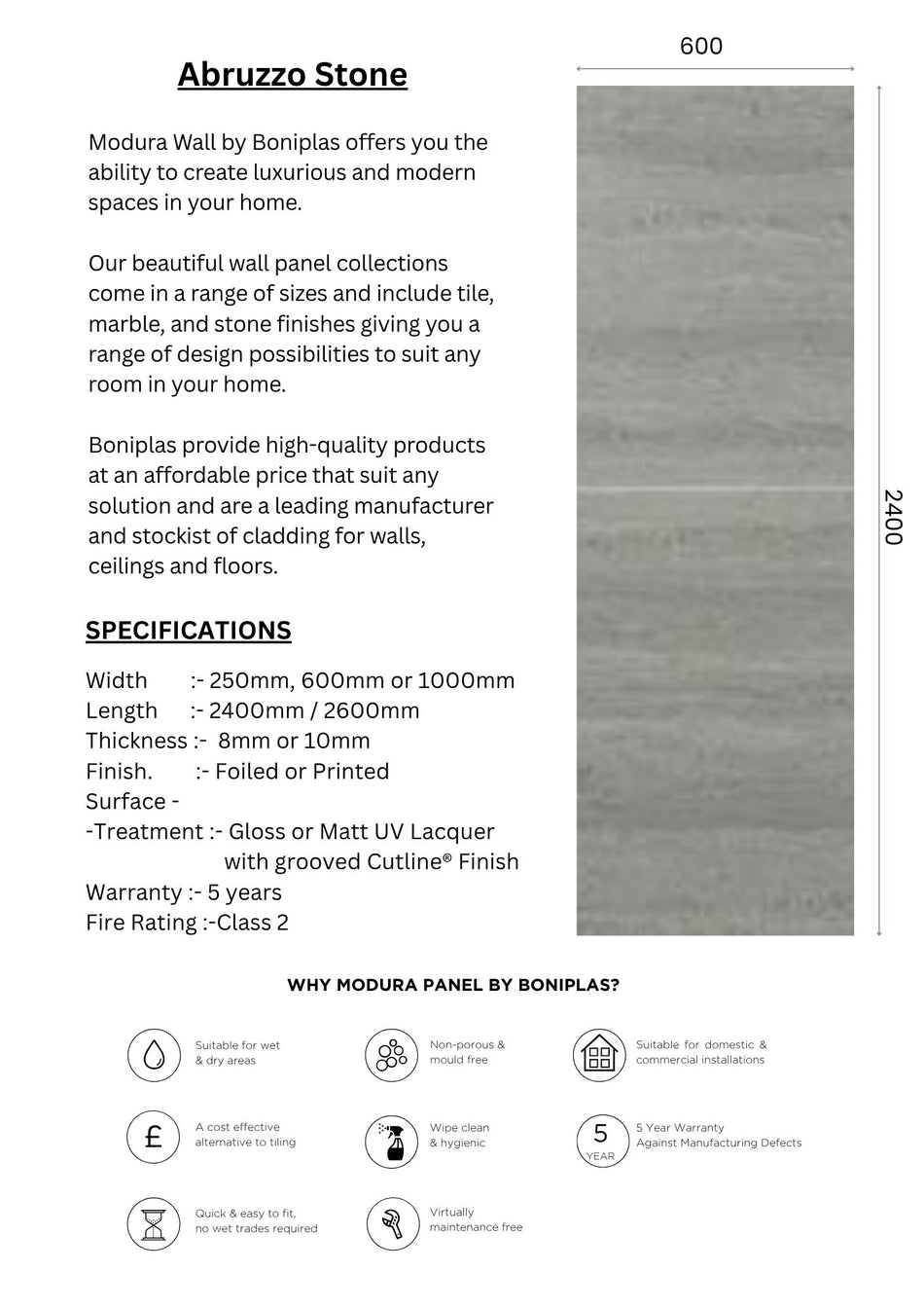 Abruzzo Stone Cutline Collection - A15C-2 Panel