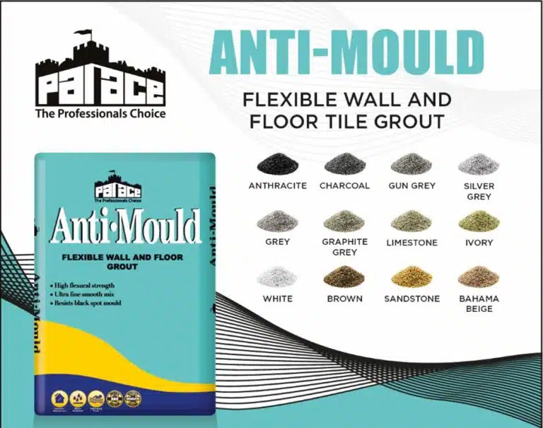 Graphite Grey Flexible Tile Anti-Mould Grout 3kg