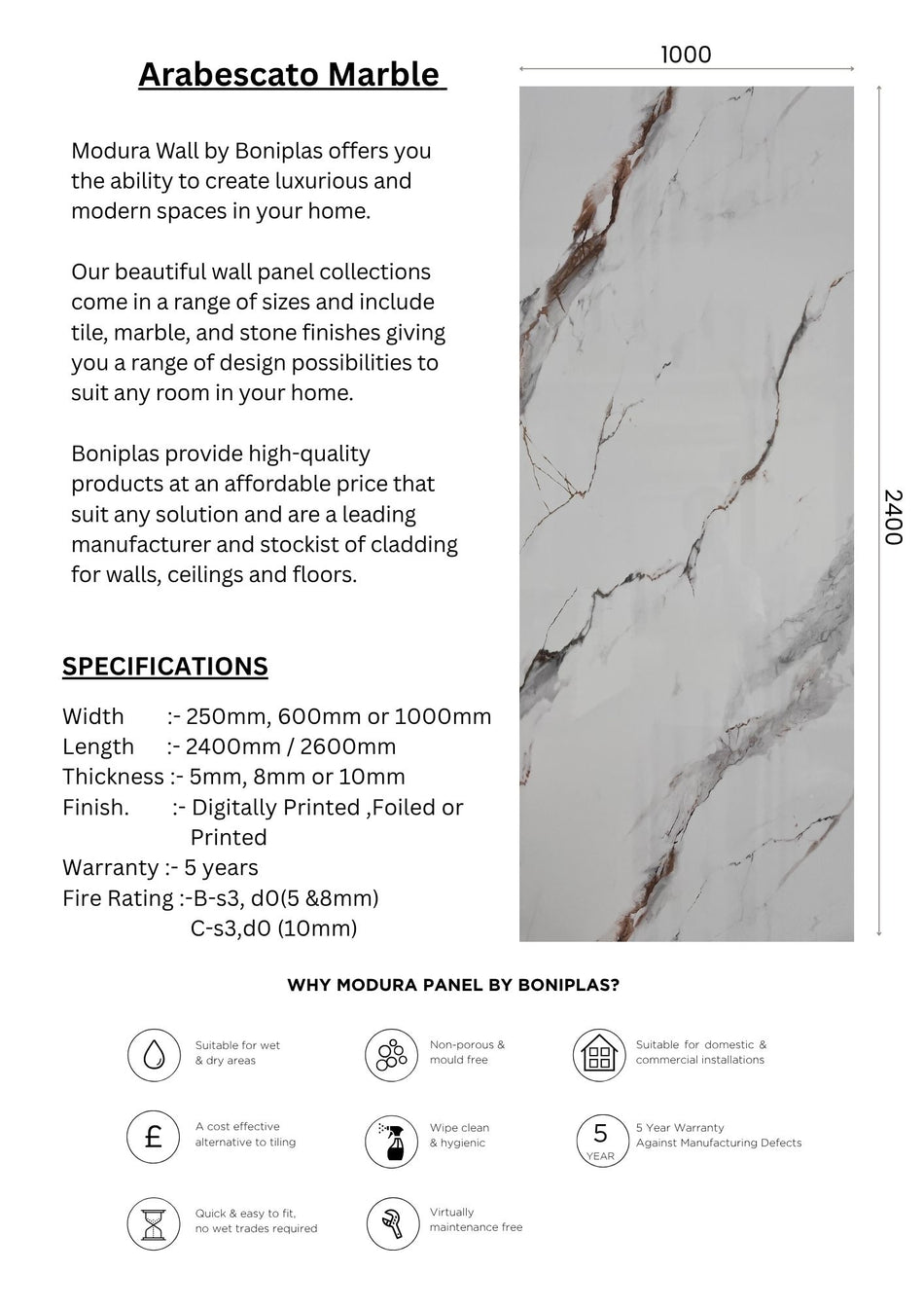 Arabescato Marble Premium Collection-A1-1 Panel