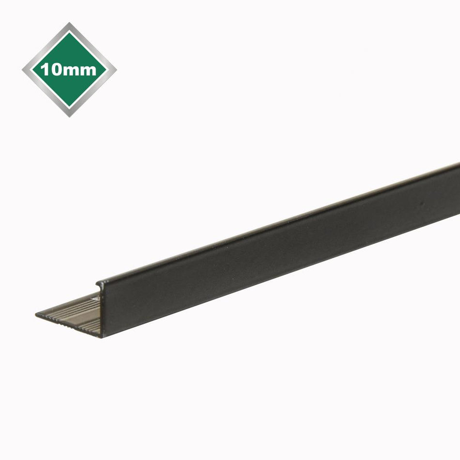 Tile Rite Metal Square Edge Tile Trim 10mm 2.44m Black