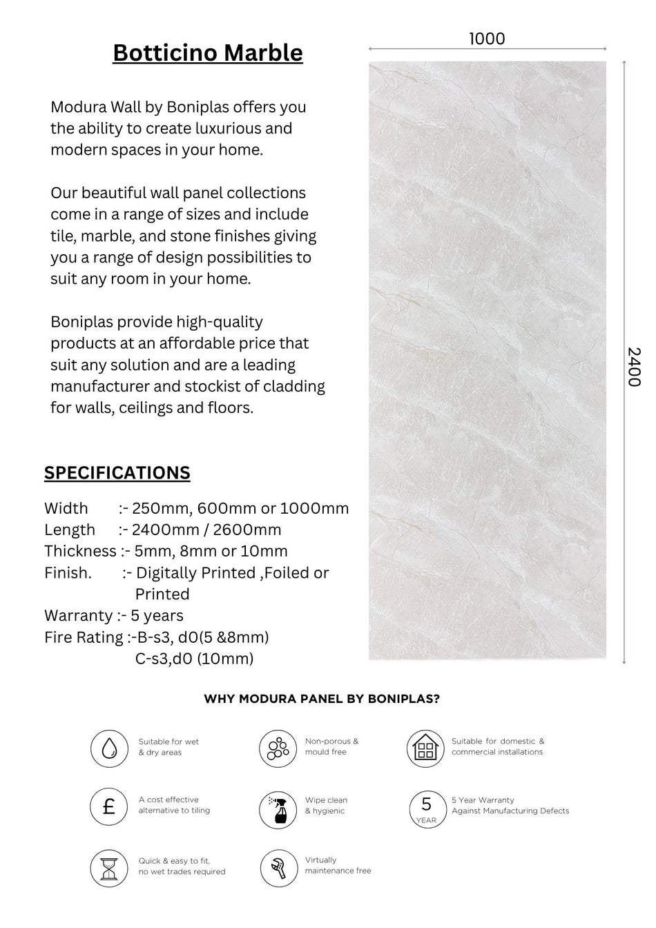 Botticino Marble Premium Collection-B2-1 Panel