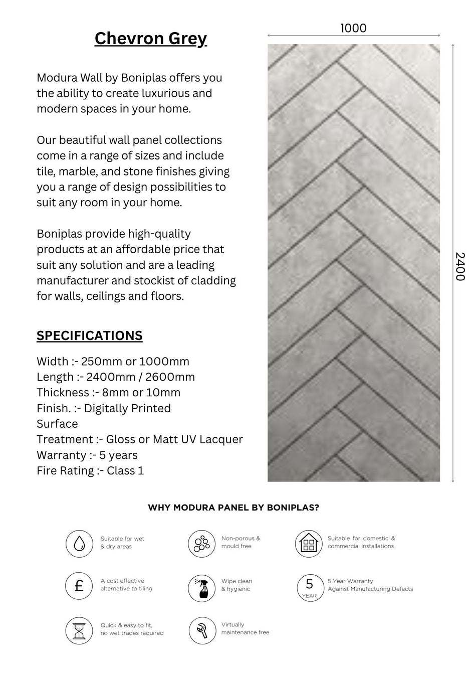Chevron Grey Modern Collection-C15-1 & 4 Panel