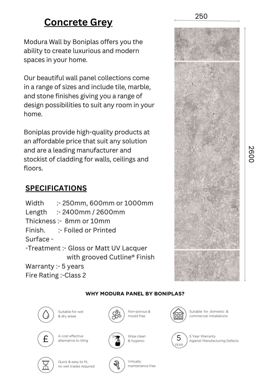 Concrete Grey Cutline Collection-C1C-16 Panel