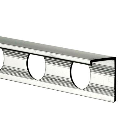 Tile Rite Metal Square Edge Tile Trim 10mm 2.44m Silver (Chrome)