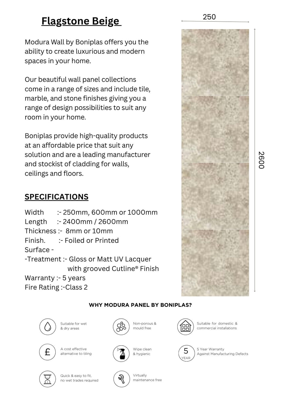 Flagstone Beige Cutline Collection-F1C-16 Panel