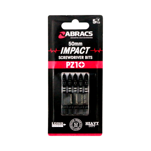 50mm PZ1 Impact Screwdriver Bits 5pc Abracs IPZ15005