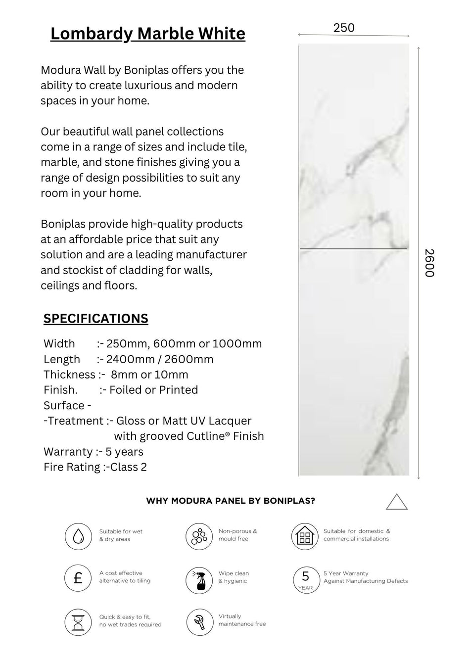 Lombardy marble White Cutline Collection-M40CM-16 Panel