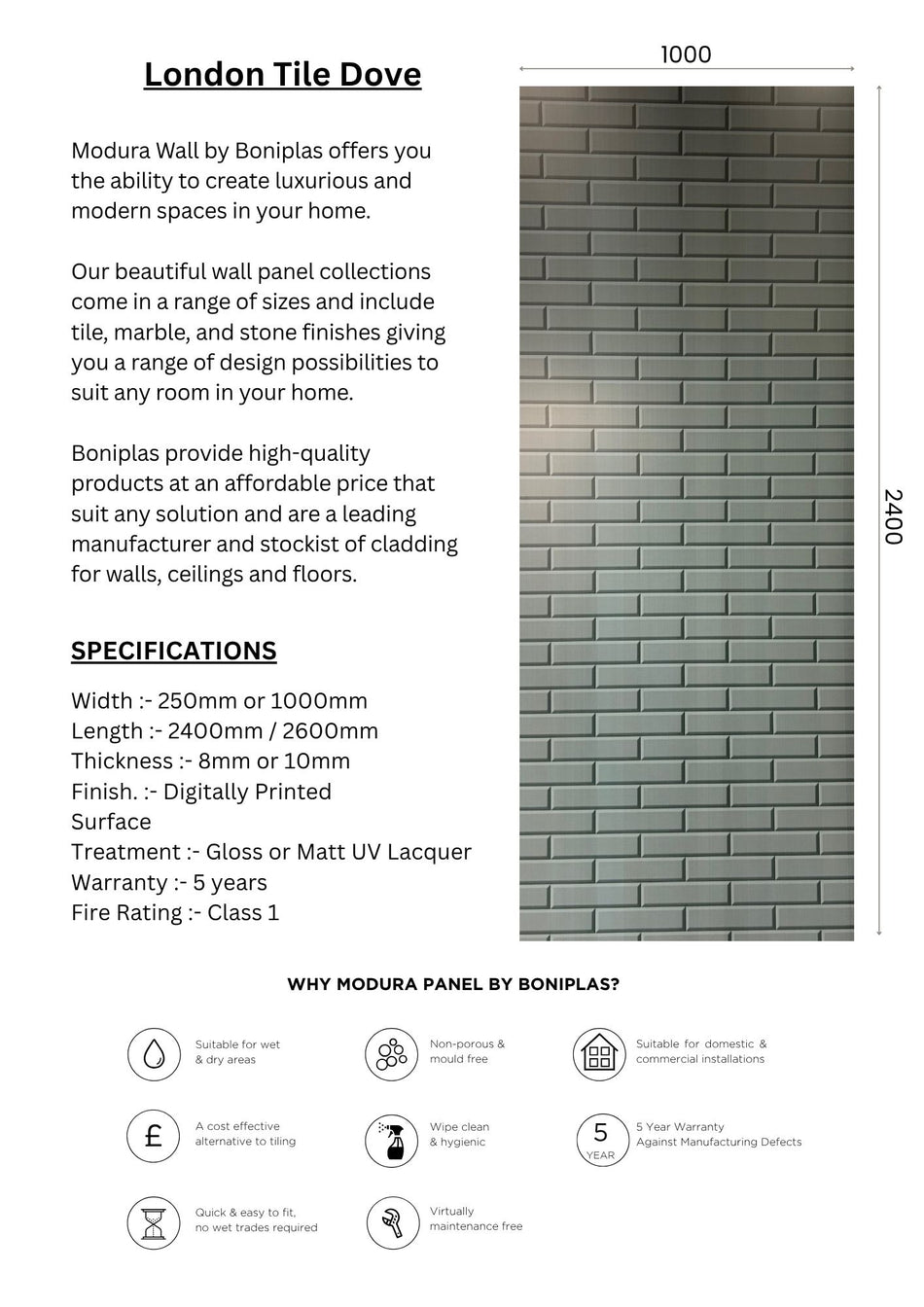 London Tile Dove Modern Collection-L11-1 Panel