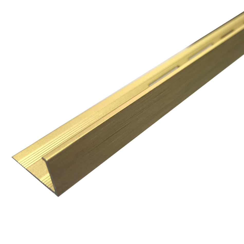 Tile Rite Metal Square Edge Tile Trim 12mm 2.44m Matt Gold