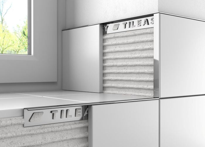 Metal Square Edge Tile Trim 12mm 2.44m Chrome