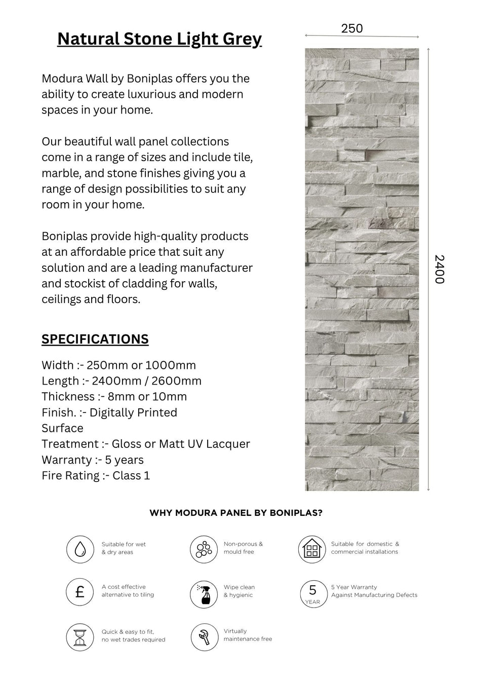 Natural Stone Light Grey Modern Collection-N5-4 Panels