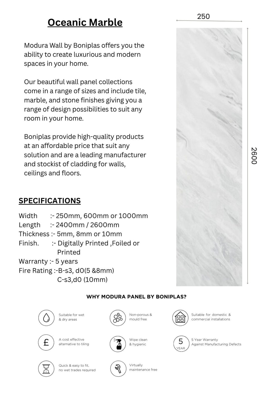 Oceanic Marble Premium Collection-O6-1 Panel