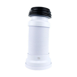 Long Length Flexible/Extending White PVC WC Waste Pan Connector