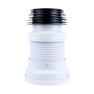 Short Length Flexible/Extending White PVC WC Waste Pan Connector
