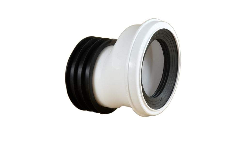 White PVC WC Waste Offset Pan Connector