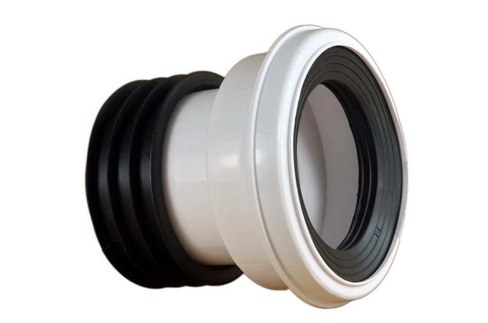 White PVC WC Waste Straight Pan Connector