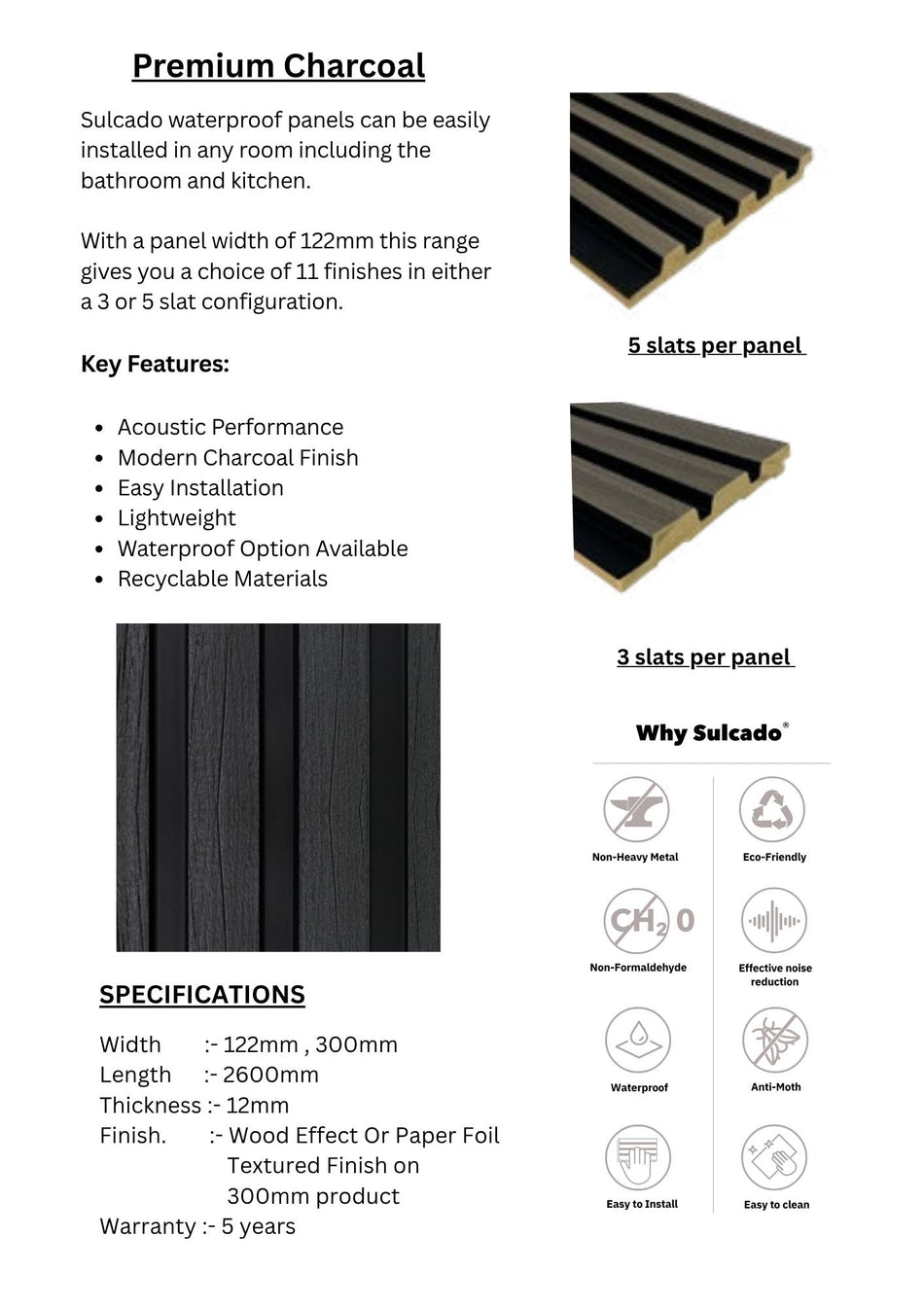 Premium Charcoal Sulcado Premium Waterproof