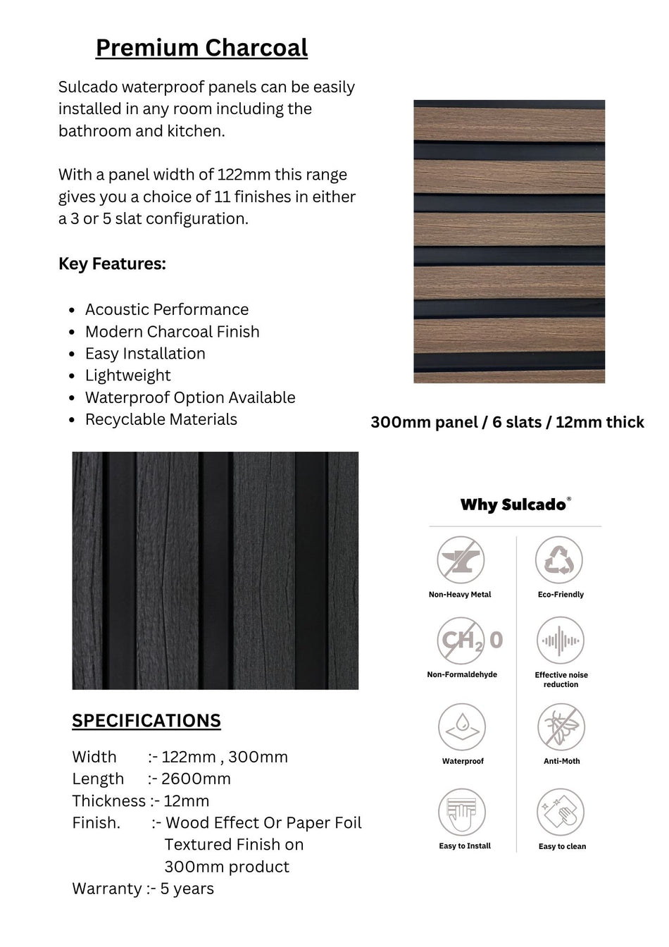 Premium Charcoal Sulcado Premium Waterproof
