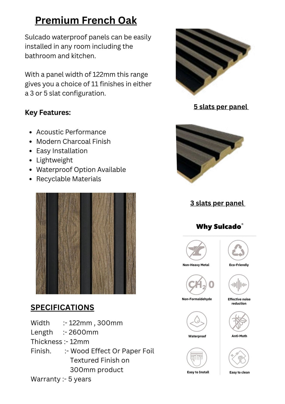Premium French Oak Sulcado Premium Waterproof
