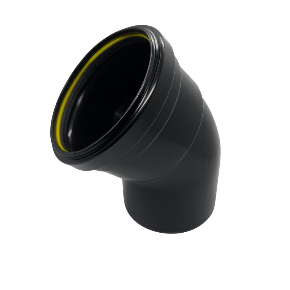 SOIL PIPE 110mm 45D BEND SINGLE SOCKET BLACK
