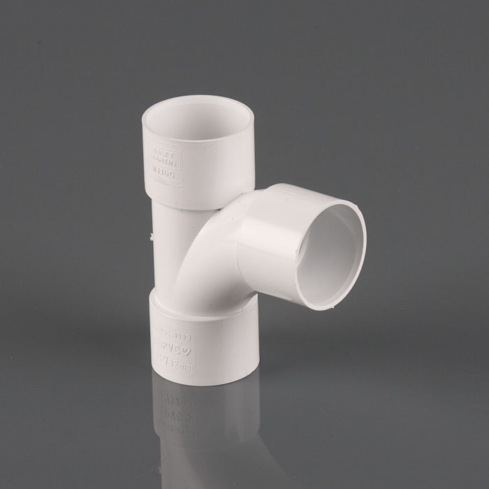 Solvent Weld Waste Swept Branch Tee 40mm White