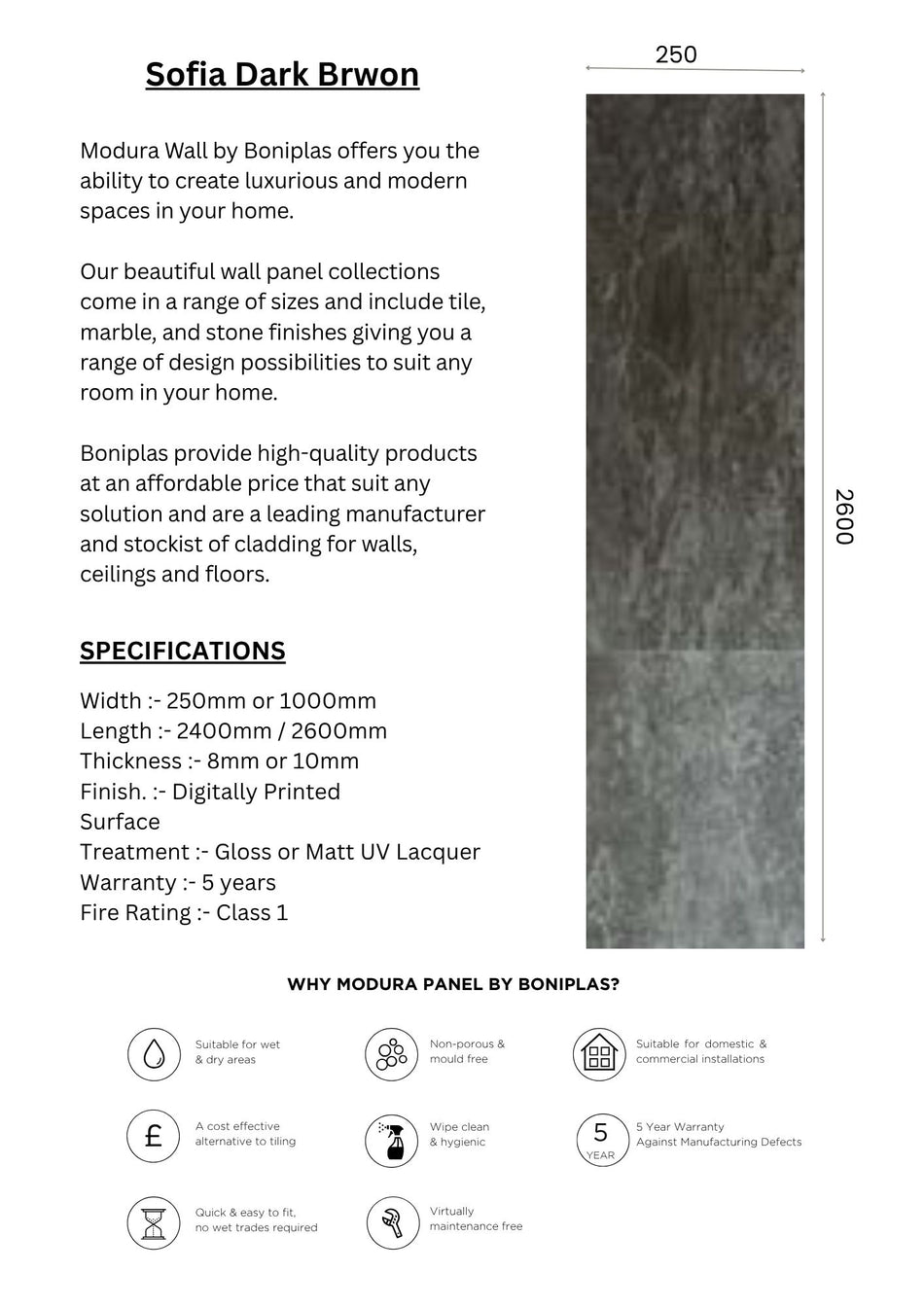Sofia Dark Brown Modern Collection-S27-4 Panels