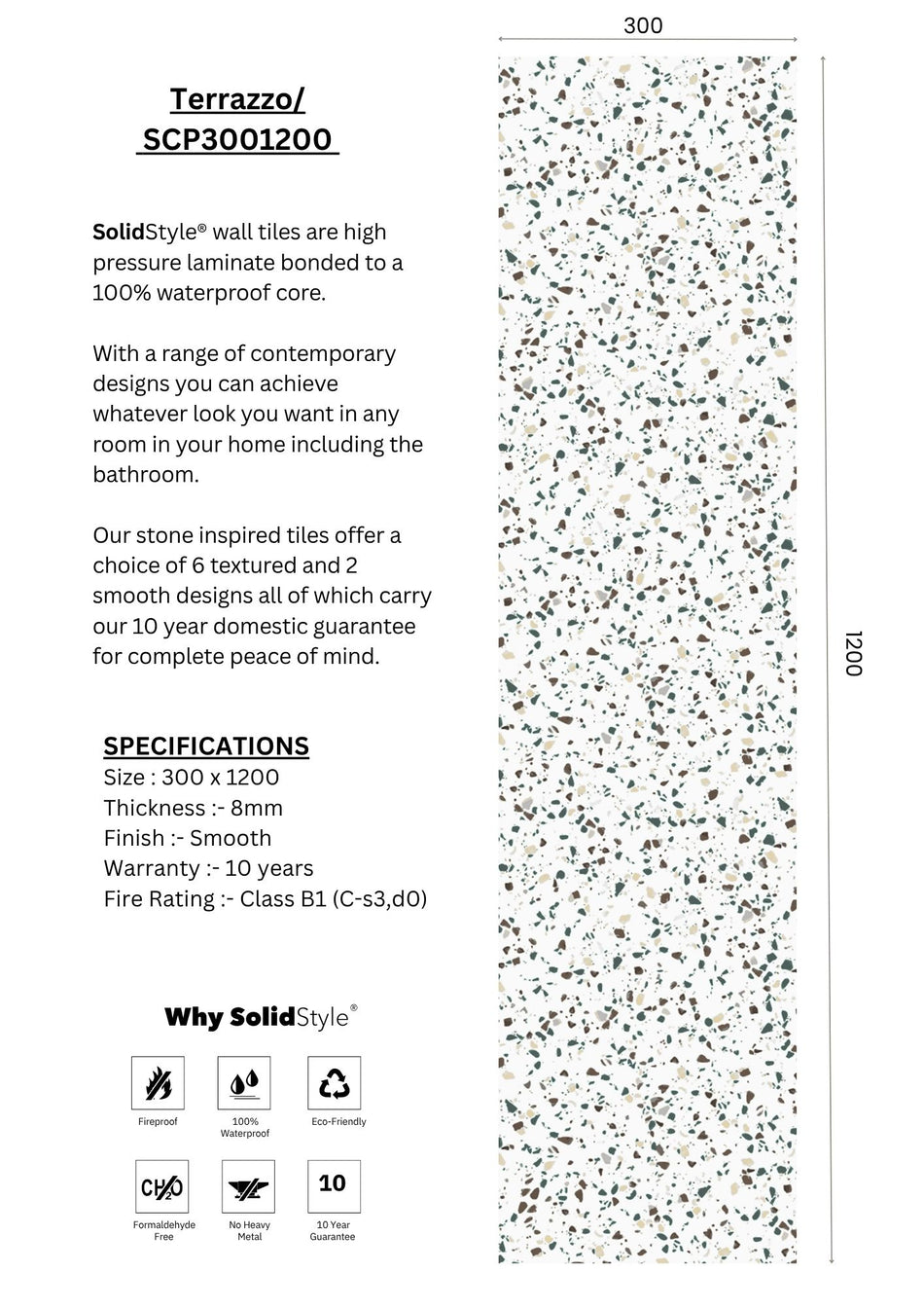 Terrazzo 300 x 1200 x 8mm