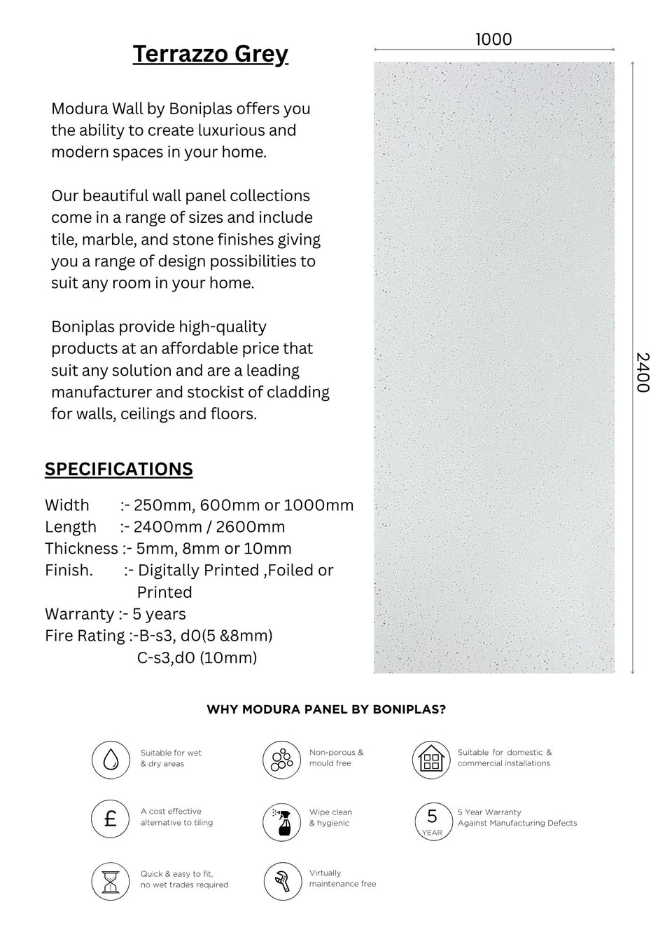Terrazzo Grey Premium Collection-T16-1 Panel