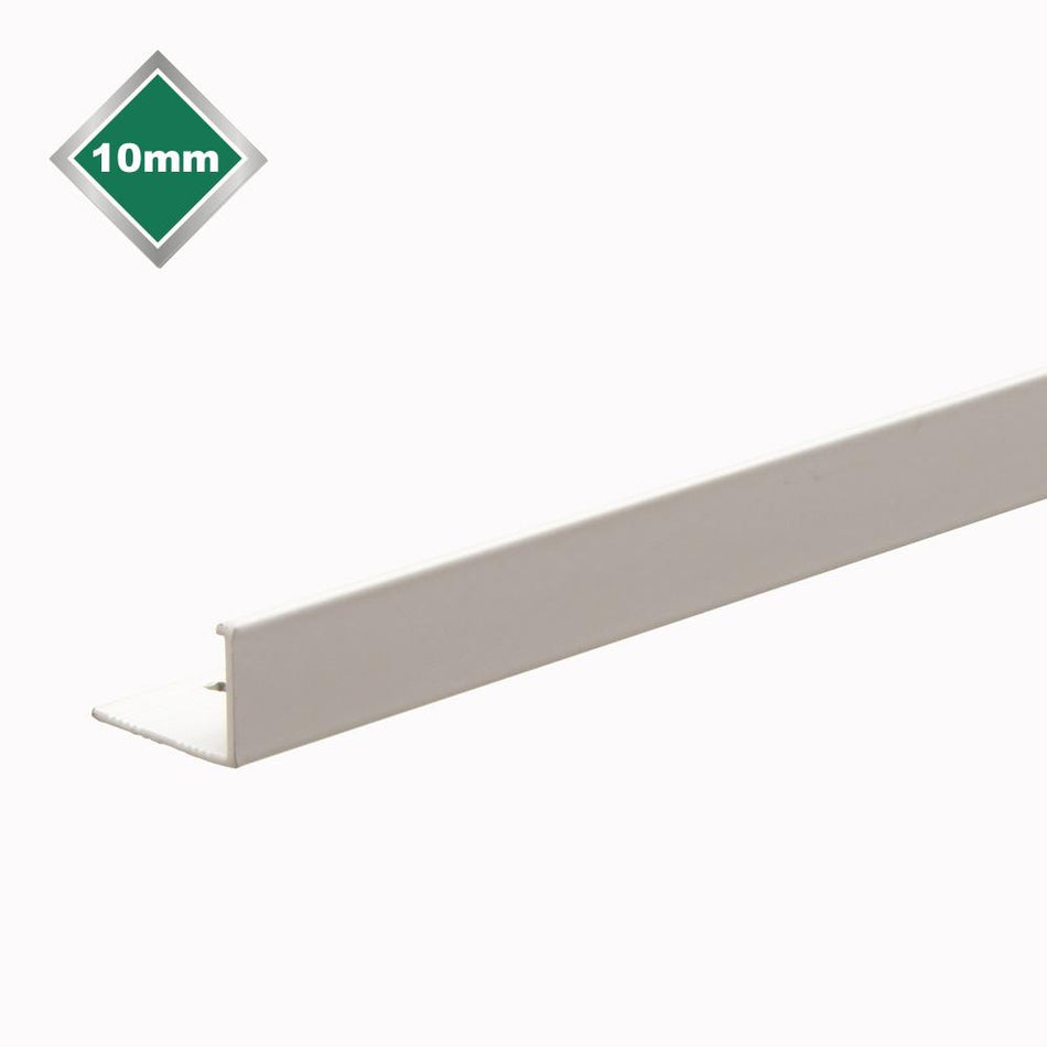 Tile Rite Metal Square Edge Tile Trim 10mm 2.44m White