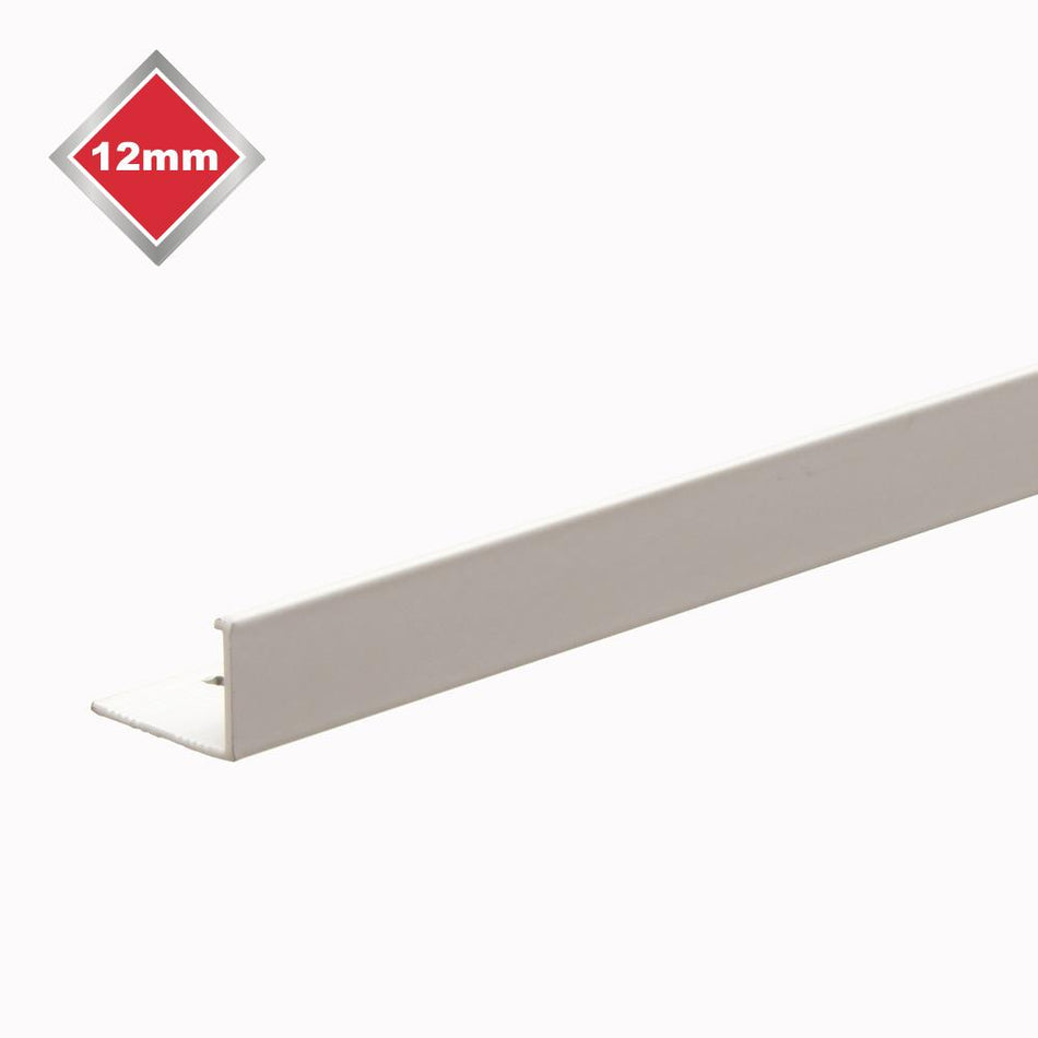 Tile Rite Metal Square Edge Tile Trim 12mm 2.44m White