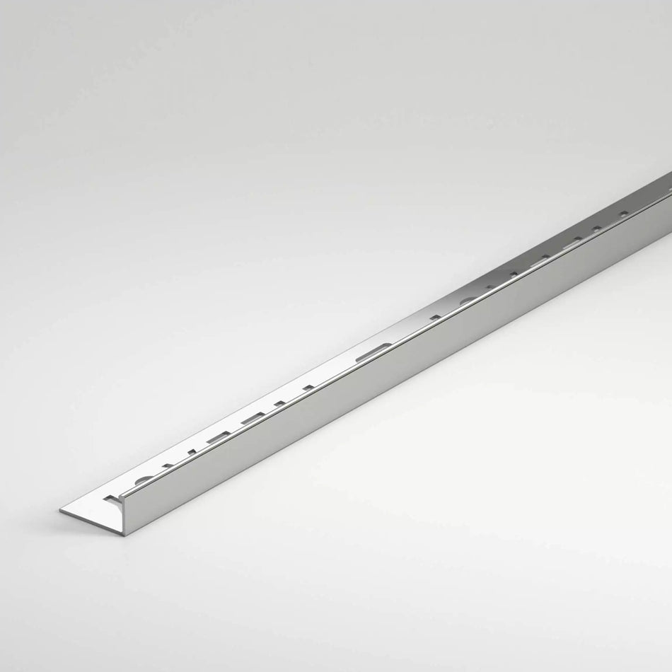 Metal Square Edge Tile Trim 8mm 2.44m Chrome