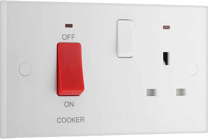 45A Cooker Unit Switch With Neon and 13A Switched Socket