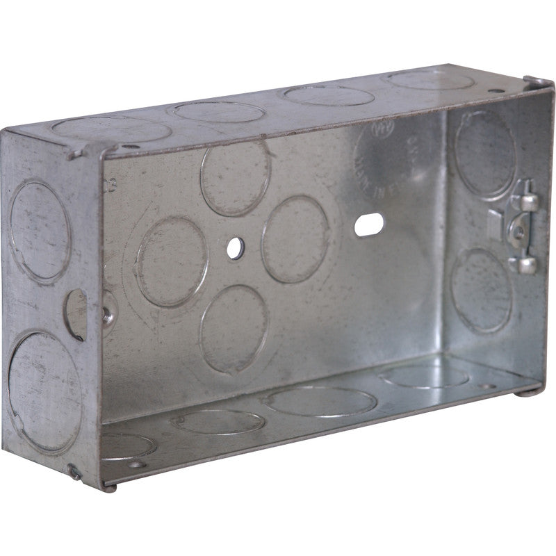 Double Flush Metal Back Box 2 Gang 35mm