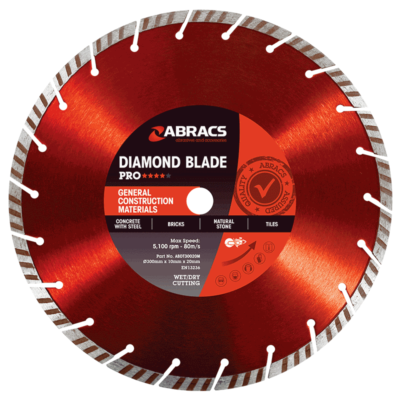 115mm x 10mm x 22mm Pro Diamond Blade Abracs ABDT115H