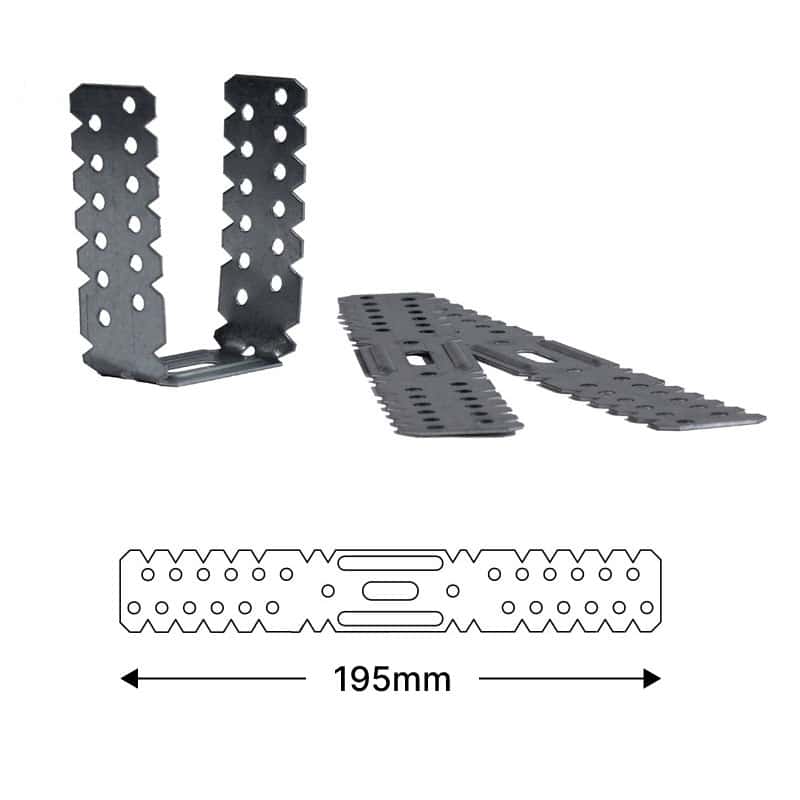 GL2	195mm Leg 75mm Stand off Fixing Stud Wall Bracket 100/box
