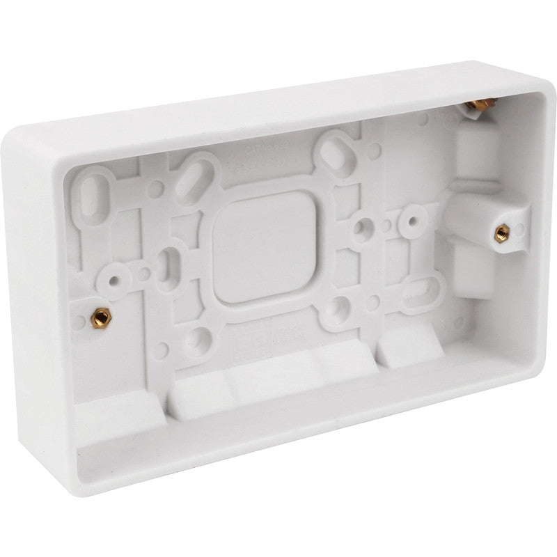 Double Surface Pattress 2 Gang 25mm White