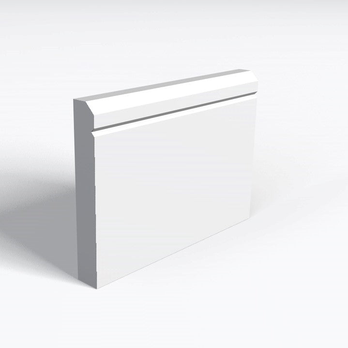 MDF V Grooved Bevel Skirting 144mm x 14.5mm x 4.4m